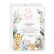 Girls Safari Floral Wreath Baby Shower Invitation