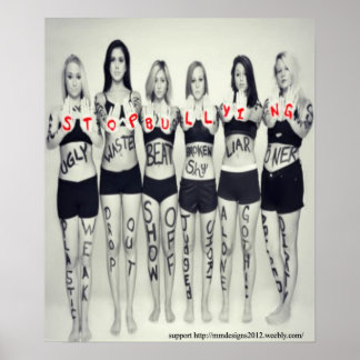 girls say stop bullying poster