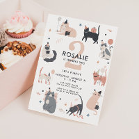 Girls Second Birthday Pink Cat