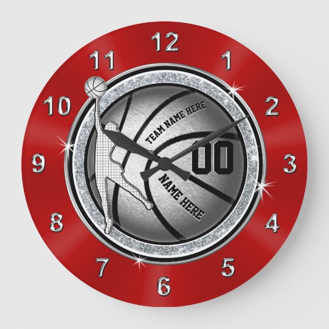 Girls Senior Night Basketball Gift Ideas, Custom Large Clock (Front)