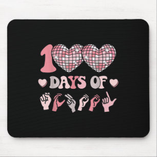 Girls Sign Language 100th Day Of School Outfit Asl Mouse Pad
