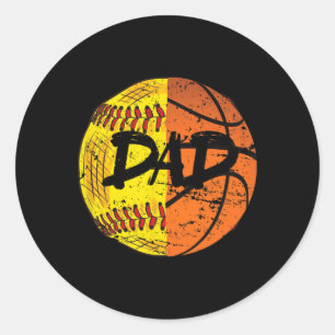 Girls Sketll Softll Funny Dad  Classic Round Sticker