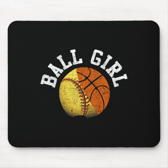 Girls Sketll Softll Player Funny  Mouse Pad (Front)