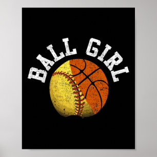Girls Sketll Softll Player Funny  Poster