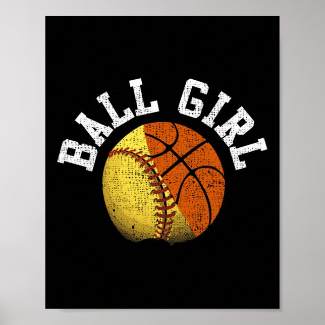 Girls Sketll Softll Player Funny  Poster (Front)