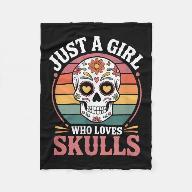 Girls Skull  Fleece Blanket (Front)