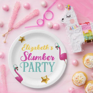 Girls SLEEPOVER Slumber Birthday Party Paper Plate