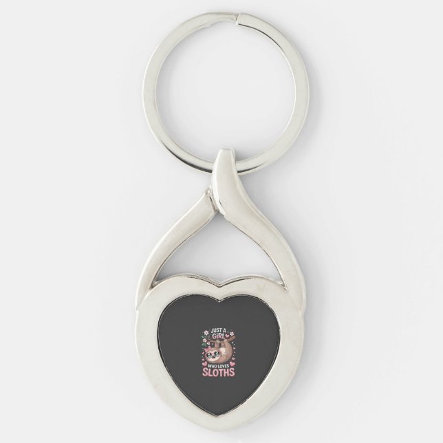 Girls Sloth T-Shirt Key Ring (Front)
