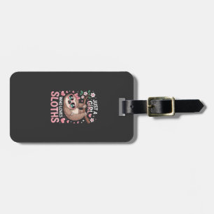 Girls Sloth T-Shirt Luggage Tag