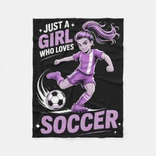 Girls Soccer _1 Fleece Blanket