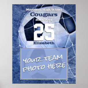 girls' soccer add team photo commemorative poster