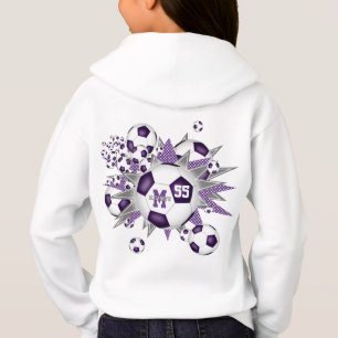 girls soccer ball blowout w purple grey stars