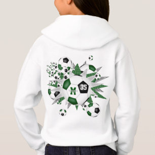 girls soccer balls stars green black personalized