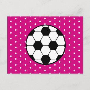 Girl's Soccer Birthday Postcard Invitation - Pink