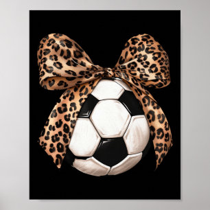 Girls Soccer Coquette Bow Leopard Cheetah Print Da
