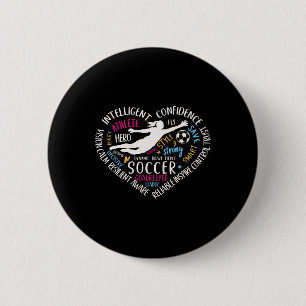 Girls Soccer Goalkeeper Heart Love For Goalie Teen 6 Cm Round Badge