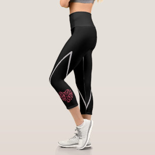 Girls Soccer Heart - Women Players Capri Leggings