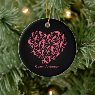 Girls Soccer Heart - Women Players Ceramic Ornament