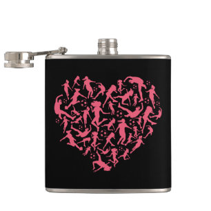 Girls Soccer Heart - Women Players Hip Flask
