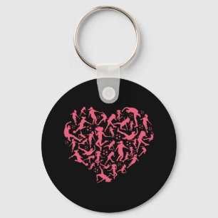 Girls Soccer Heart - Women Players Key Ring