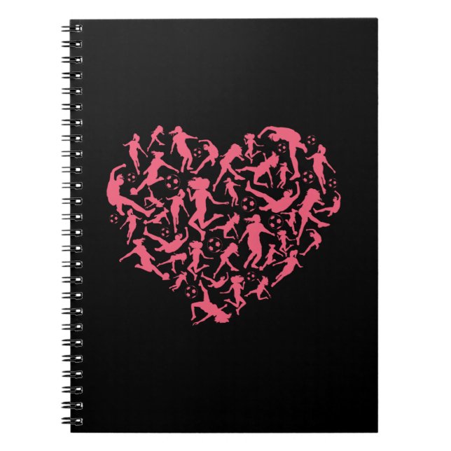 Girls Soccer Heart - Women Players Notebook (Front)