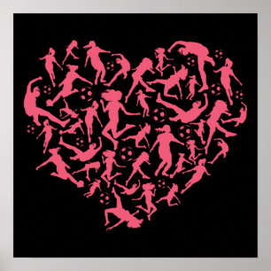 Girls Soccer Heart - Women Players Poster