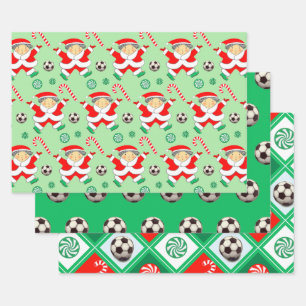 Girls Soccer Holiday Gift Wrapping Paper