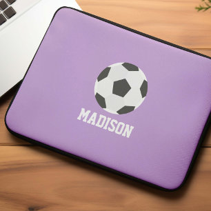 Girls Soccer Personalised Laptop Sleeve