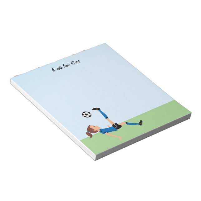 Girl's Soccer Player Notepad (Angled)