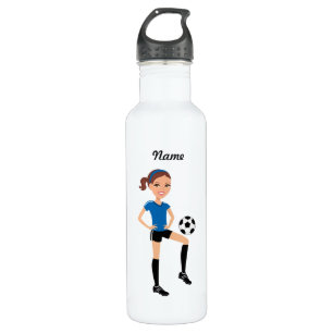 Girl's Soccer Player Personalised 710 Ml Water Bottle