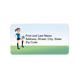 Girl's Soccer Player Personalised Label