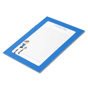 Girl's Soccer Player Personalised Notepad