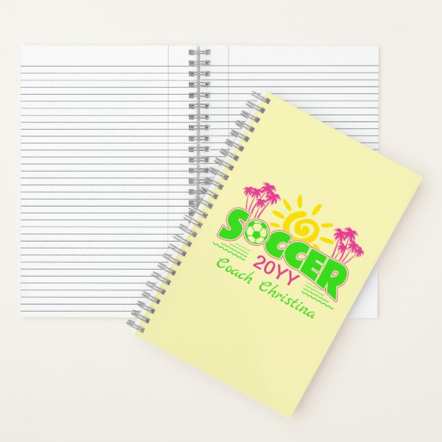 Girls Soccer Sunshine Palm Trees Notebook (Inside)