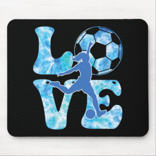 Girls Soccer T Shirt Women Toddler Teen Soccer Lov Mouse Pad