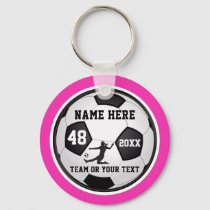 Girls Soccer Team Gifts, Your Colours and Text Key Ring