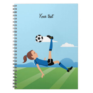 Girl's Soccer Themed Notebook Personalised