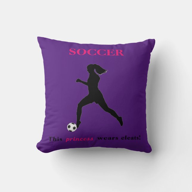 Girls Soccer - This princess wears cleats! Cushion (Front)