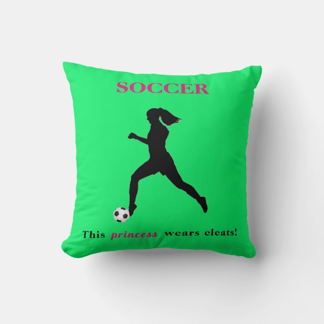 Girls Soccer - This princess wears cleats! Cushion (Front)