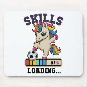 Girls Soccer Unicorn 67 Skills Loading Playing Wom Mouse Pad