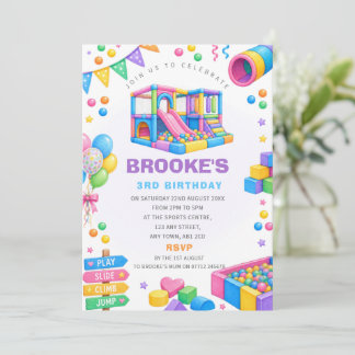 Girls Soft Play Birthday Party Invitation