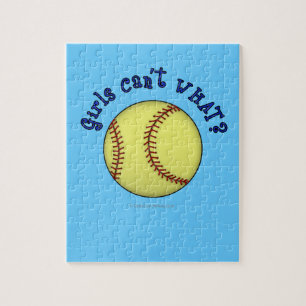 Girls Softball-Blue Jigsaw Puzzle