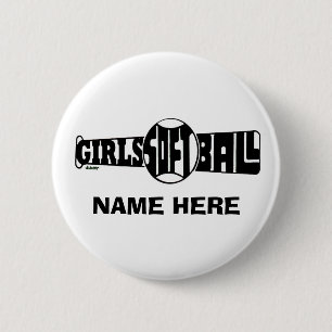 GIRLS SOFTBALL (CUSTOM) 6 CM ROUND BADGE