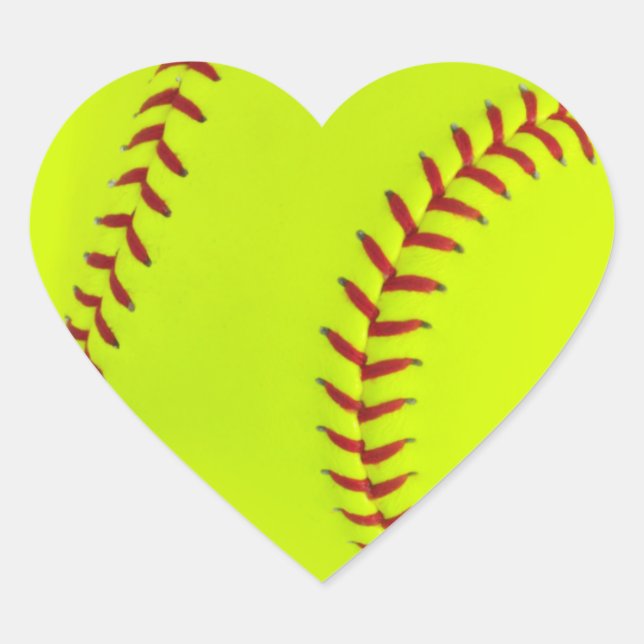 Girls Softball Heart Stickers (Front)