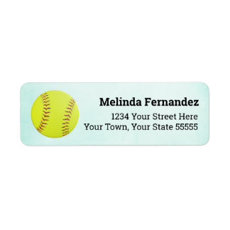 Girls Softball Sports Logo Return Address Label