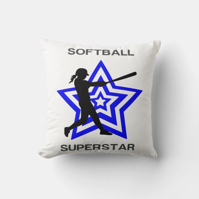 Girls Softball Superstar Custom  Cushion (Front)