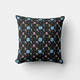 Girls Softball - Women Players with Stars Cushion