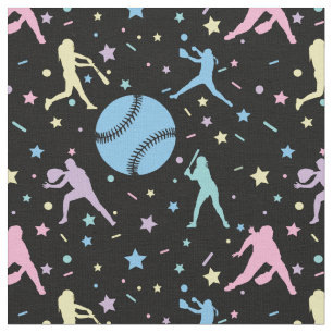 Girls Softball - Women Players with Stars Fabric