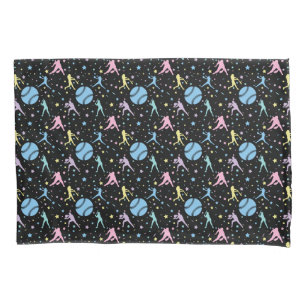 Girls Softball - Women Players with Stars Pillowcase