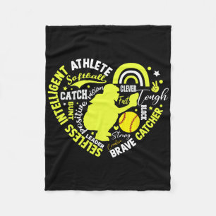 Girls Softll Catcher Great For Teens Heart Brave C Fleece Blanket