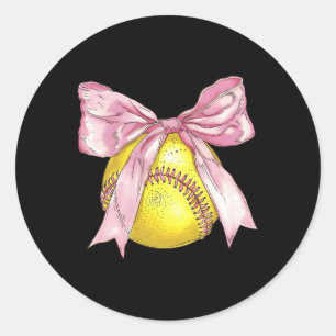 Girls Softll Coquette Bow Ribbon Mom Daughter Soft Classic Round Sticker